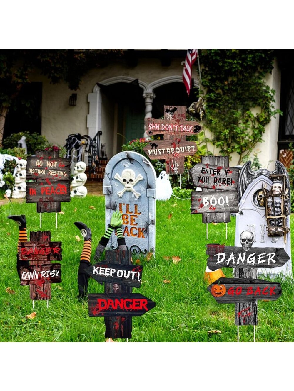 Halloween Decor Haunted Yard Sign 6 Halloween Decorations Creepy Road Signs